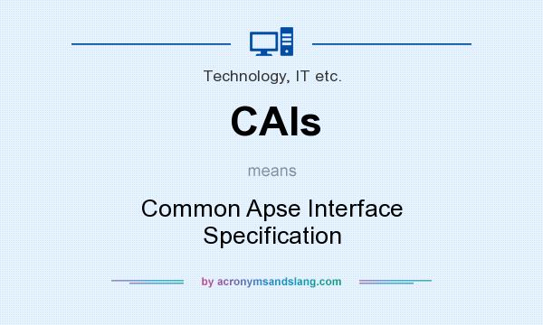 What does CAIs mean? It stands for Common Apse Interface Specification