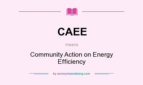 What does CAEE mean? It stands for Community Action on Energy Efficiency
