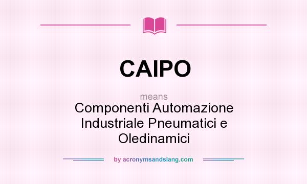What does CAIPO mean? It stands for Componenti Automazione Industriale Pneumatici e Oledinamici