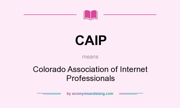 What does CAIP mean? It stands for Colorado Association of Internet Professionals