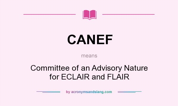 What does CANEF mean? It stands for Committee of an Advisory Nature for ECLAIR and FLAIR
