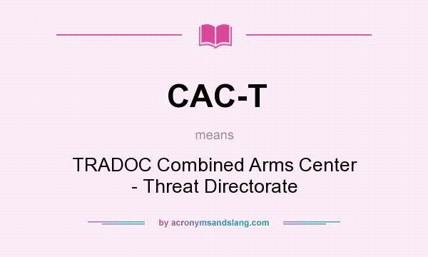 What does CAC-T mean? It stands for TRADOC Combined Arms Center - Threat Directorate