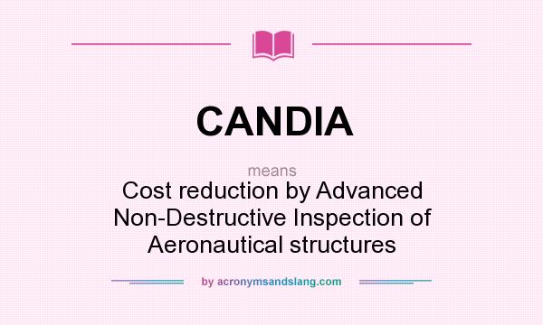 What does CANDIA mean? It stands for Cost reduction by Advanced Non-Destructive Inspection of Aeronautical structures