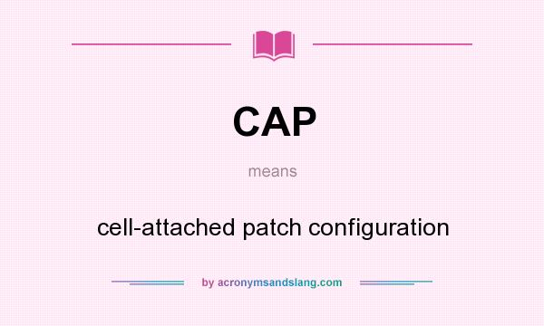 What does CAP mean? It stands for cell-attached patch configuration