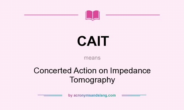 What does CAIT mean? It stands for Concerted Action on Impedance Tomography