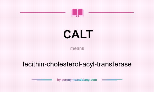 What does CALT mean? It stands for lecithin-cholesterol-acyl-transferase