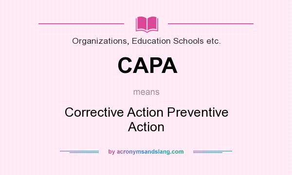 What does CAPA mean? It stands for Corrective Action Preventive Action