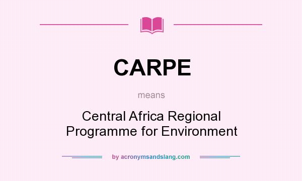 What does CARPE mean? It stands for Central Africa Regional Programme for Environment