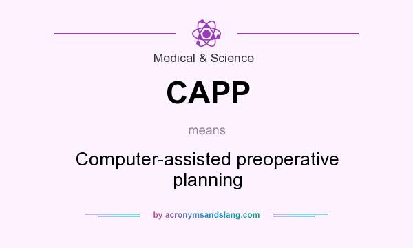 What does CAPP mean? It stands for Computer-assisted preoperative planning