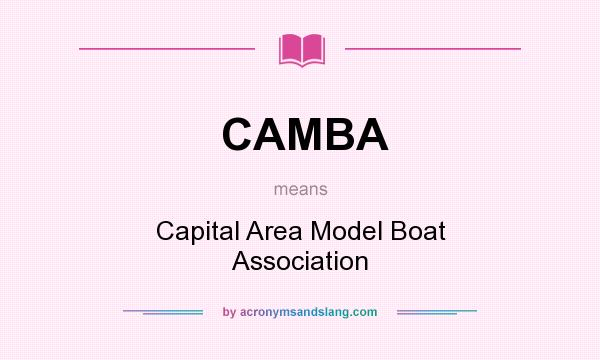 What does CAMBA mean? It stands for Capital Area Model Boat Association