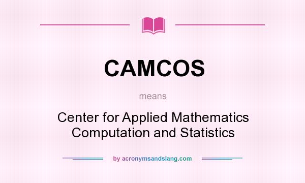 What does CAMCOS mean? It stands for Center for Applied Mathematics Computation and Statistics