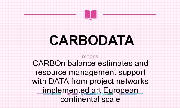 What does CARBODATA mean? It stands for CARBOn balance estimates and resource management support with DATA from project networks implemented art European continental scale