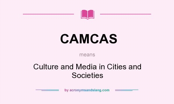What does CAMCAS mean? It stands for Culture and Media in Cities and Societies