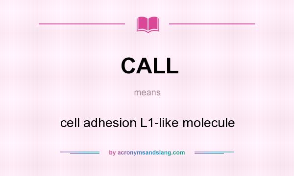 What does CALL mean? It stands for cell adhesion L1-like molecule