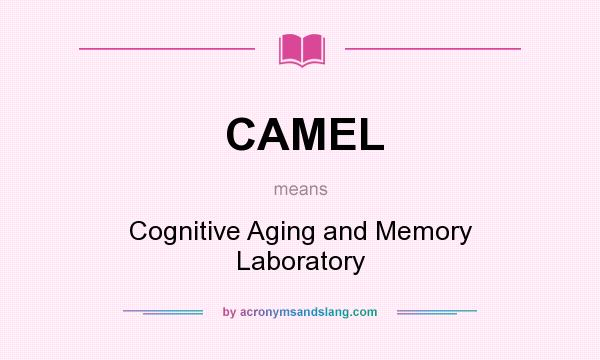 What does CAMEL mean? It stands for Cognitive Aging and Memory Laboratory