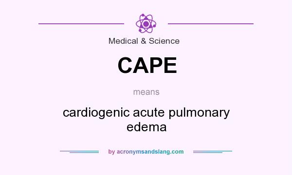 What does CAPE mean? It stands for cardiogenic acute pulmonary edema