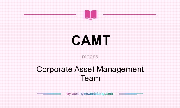 What does CAMT mean? It stands for Corporate Asset Management Team