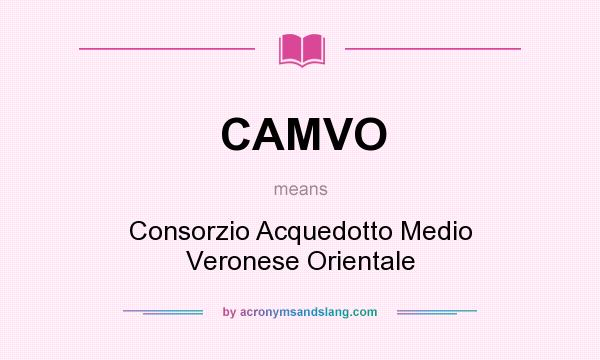 What does CAMVO mean? It stands for Consorzio Acquedotto Medio Veronese Orientale