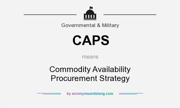 What does CAPS mean? It stands for Commodity Availability Procurement Strategy
