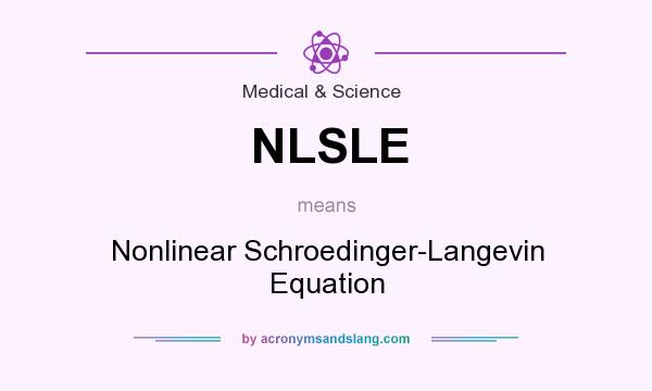 What does NLSLE mean? It stands for Nonlinear Schroedinger-Langevin Equation