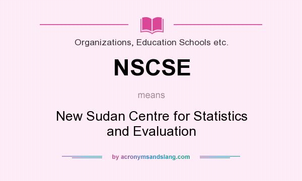 What does NSCSE mean? It stands for New Sudan Centre for Statistics and Evaluation