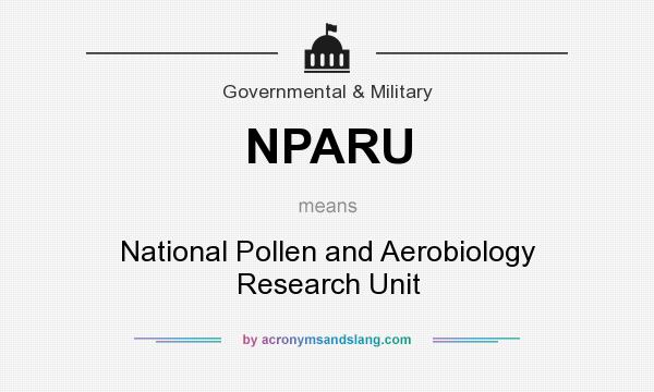 What does NPARU mean? It stands for National Pollen and Aerobiology Research Unit