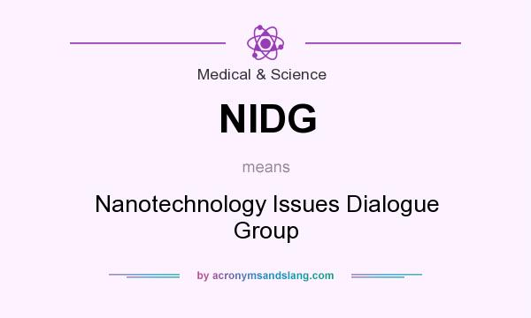 What does NIDG mean? It stands for Nanotechnology Issues Dialogue Group
