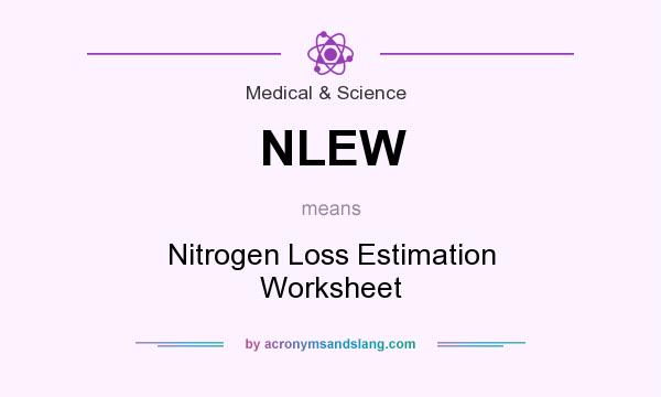 What does NLEW mean? It stands for Nitrogen Loss Estimation Worksheet