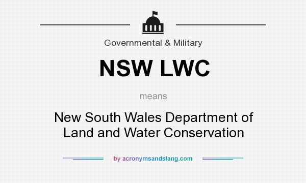 What does NSW LWC mean? It stands for New South Wales Department of Land and Water Conservation