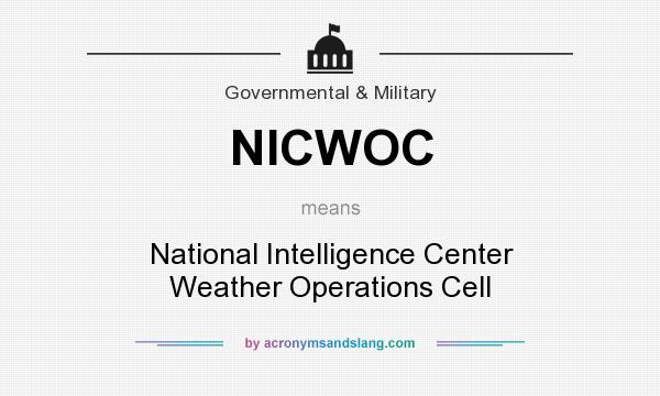 What does NICWOC mean? It stands for National Intelligence Center Weather Operations Cell