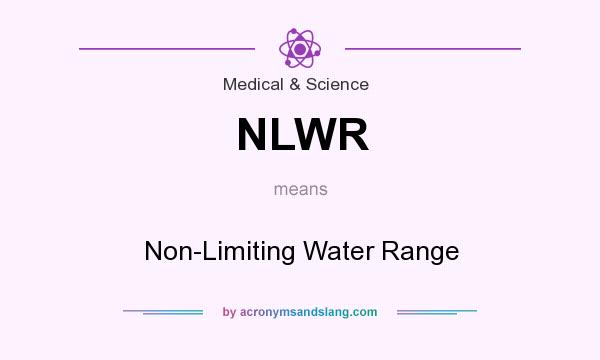 What does NLWR mean? It stands for Non-Limiting Water Range