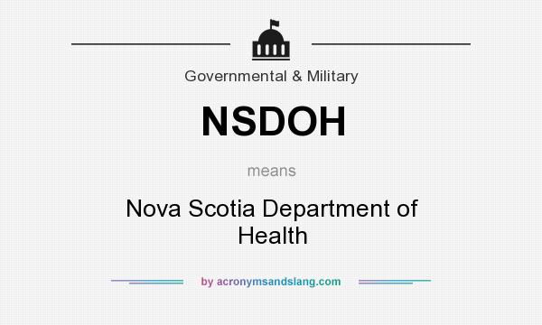 What does NSDOH mean? It stands for Nova Scotia Department of Health