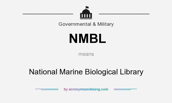 What does NMBL mean? It stands for National Marine Biological Library