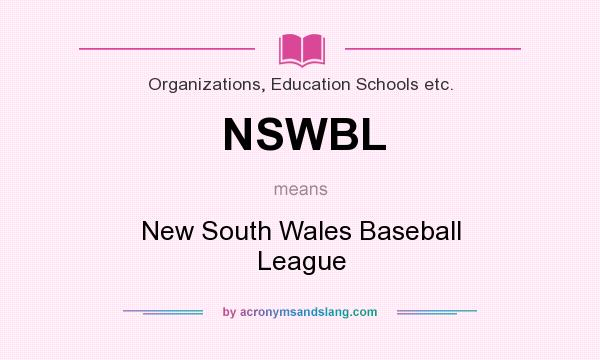 What does NSWBL mean? It stands for New South Wales Baseball League