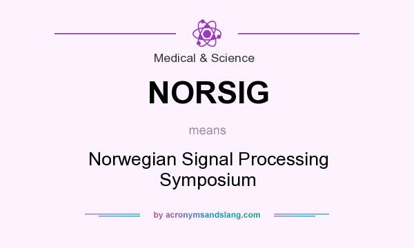 What does NORSIG mean? It stands for Norwegian Signal Processing Symposium