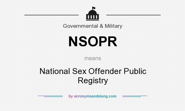 What does NSOPR mean? It stands for National Sex Offender Public Registry