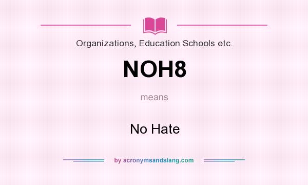 What does NOH8 mean? It stands for No Hate