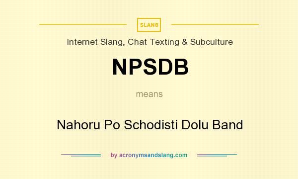 What does NPSDB mean? It stands for Nahoru Po Schodisti Dolu Band