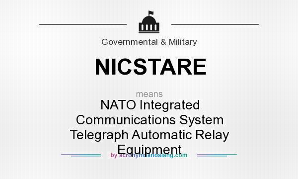 What does NICSTARE mean? It stands for NATO Integrated Communications System Telegraph Automatic Relay Equipment