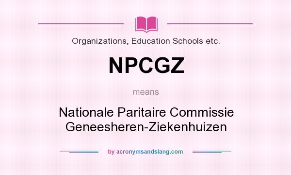What does NPCGZ mean? It stands for Nationale Paritaire Commissie Geneesheren-Ziekenhuizen