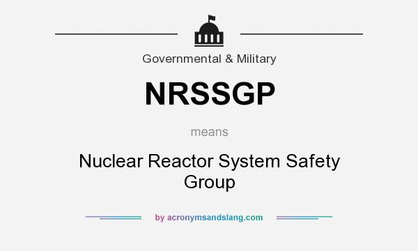What does NRSSGP mean? It stands for Nuclear Reactor System Safety Group