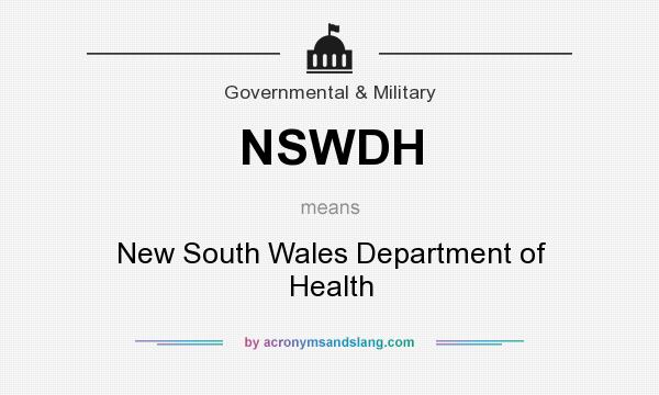 What does NSWDH mean? It stands for New South Wales Department of Health