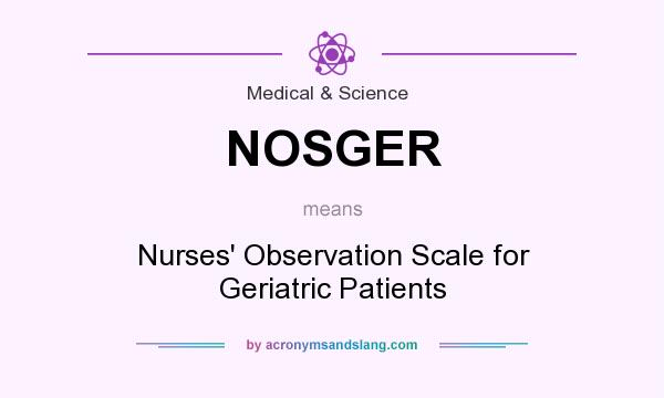 What does NOSGER mean? It stands for Nurses` Observation Scale for Geriatric Patients