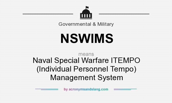 What does NSWIMS mean? It stands for Naval Special Warfare ITEMPO (Individual Personnel Tempo) Management System