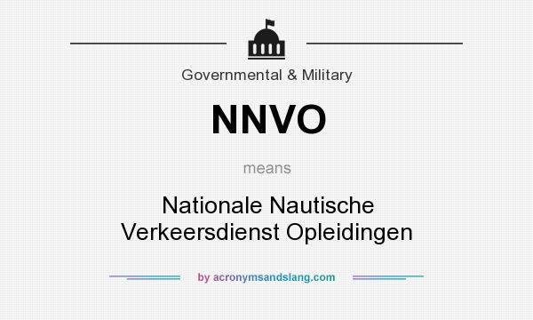 What does NNVO mean? It stands for Nationale Nautische Verkeersdienst Opleidingen