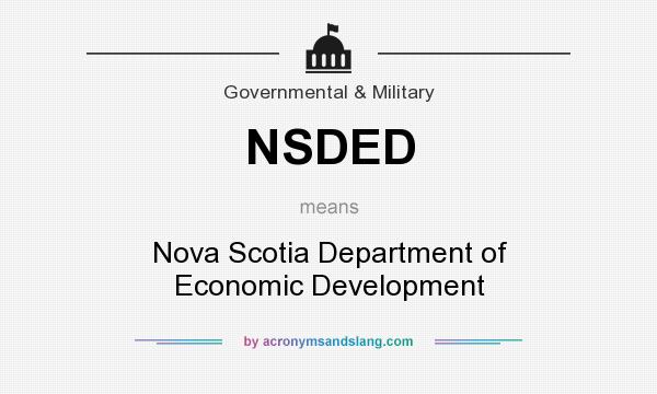 What does NSDED mean? It stands for Nova Scotia Department of Economic Development