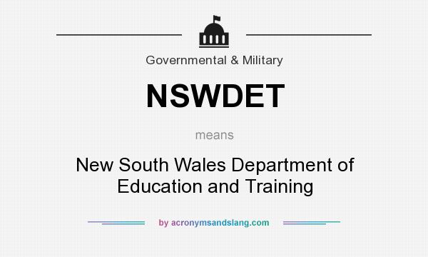 What does NSWDET mean? It stands for New South Wales Department of Education and Training