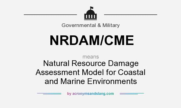 What does NRDAM/CME mean? It stands for Natural Resource Damage Assessment Model for Coastal and Marine Environments