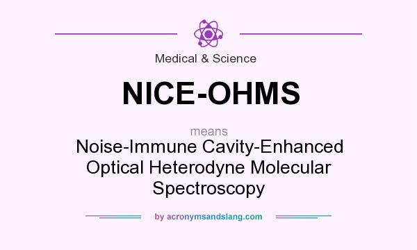 What does NICE-OHMS mean? It stands for Noise-Immune Cavity-Enhanced Optical Heterodyne Molecular Spectroscopy