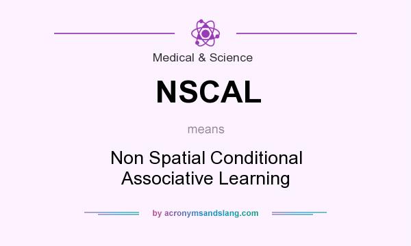 What does NSCAL mean? It stands for Non Spatial Conditional Associative Learning
